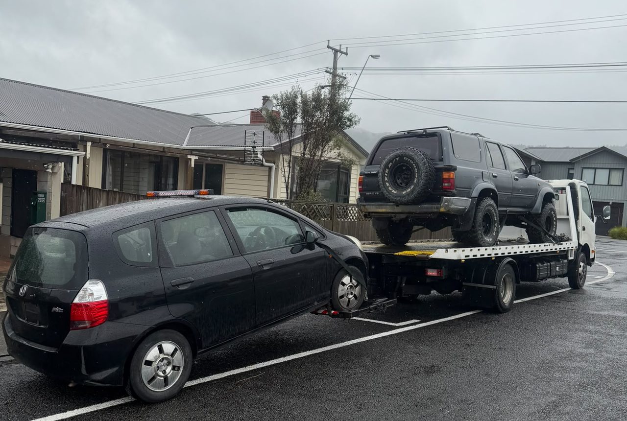 Toyota 4WD loaded on a flatbed for 4WD wrecking in Rotorua